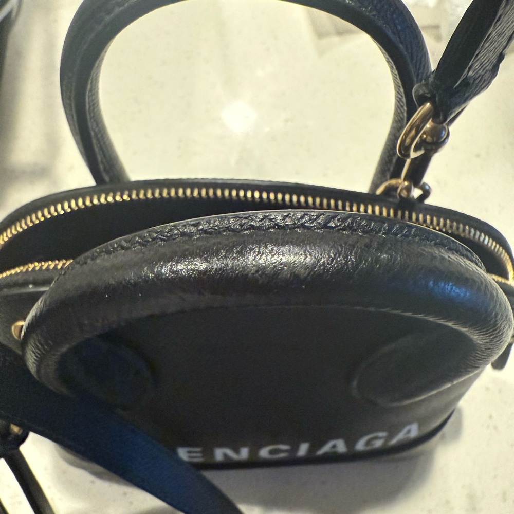 Balenciaga Ville Xxs Top Handle Bag In Black Calfskin Leather - Picture 5 of 8